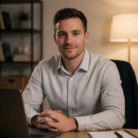 Markus K., Spieler bei Millioner Casino, im Homeoffice am Laptop