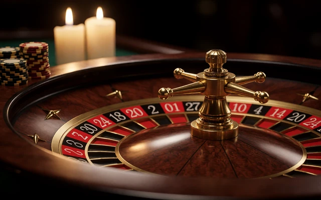 Luxus-Roulette-Kessel mit goldenen Jetons im Live Casino von Millioner Casino